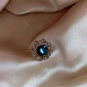 broche flor azul