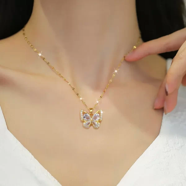 cadena mariposa goldplated zircon - Imagen 3