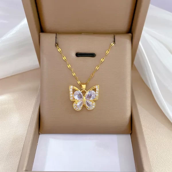 cadena mariposa goldplated zircon - Imagen 2