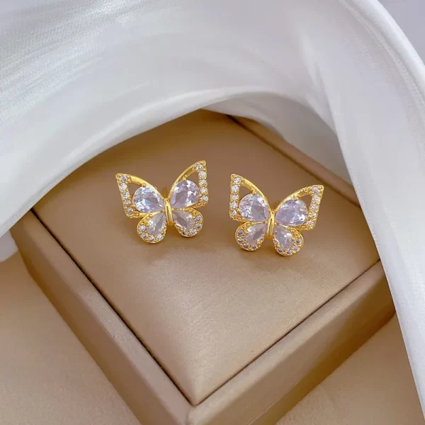 aretes mariposa goldplated zircon