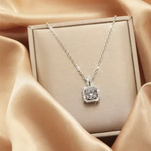 cadena zircon square blanca