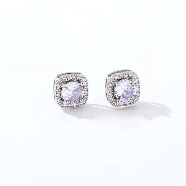 aretes cuadrado silver lila tornasol