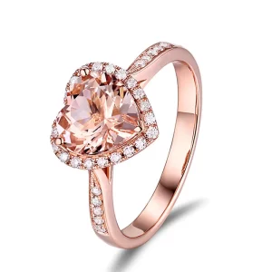 anillo corazon rose gold