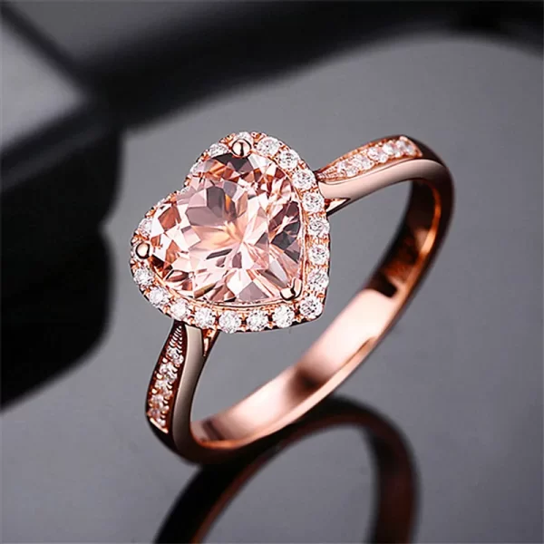 anillo corazon rose gold - Imagen 5