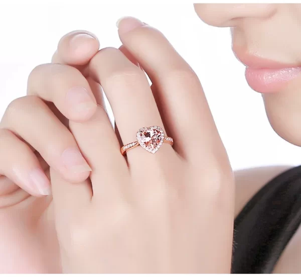 anillo corazon rose gold - Imagen 4