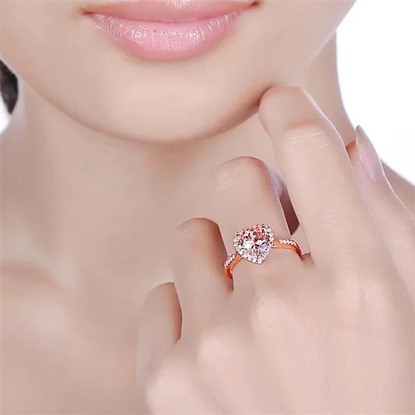 anillo corazon rose gold - Imagen 3