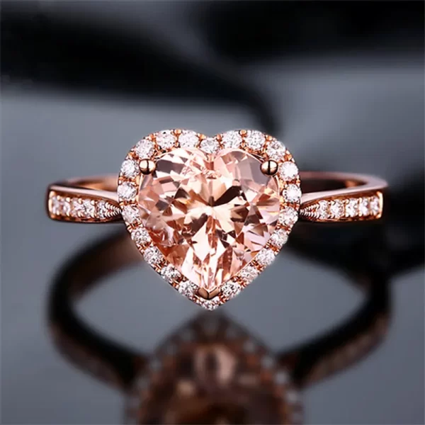anillo corazon rose gold - Imagen 2