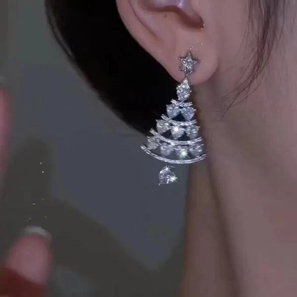 aretes xmas tree silver - Imagen 3