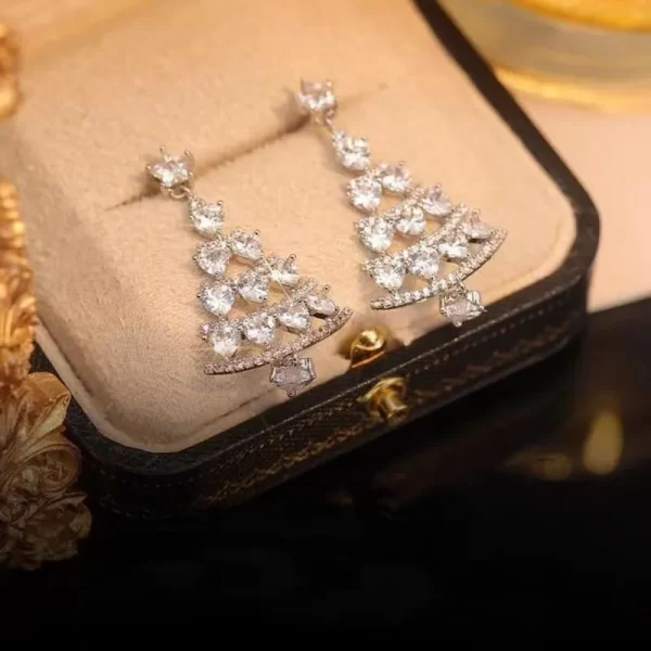 aretes xmas tree silver