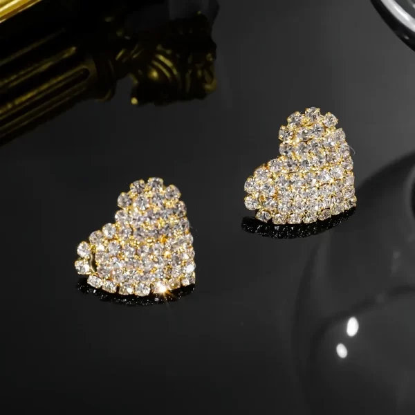 aretes  corazones zircon luxury - Imagen 2