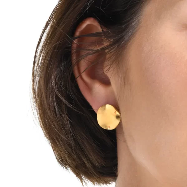aretes  dorados classic redondos steel