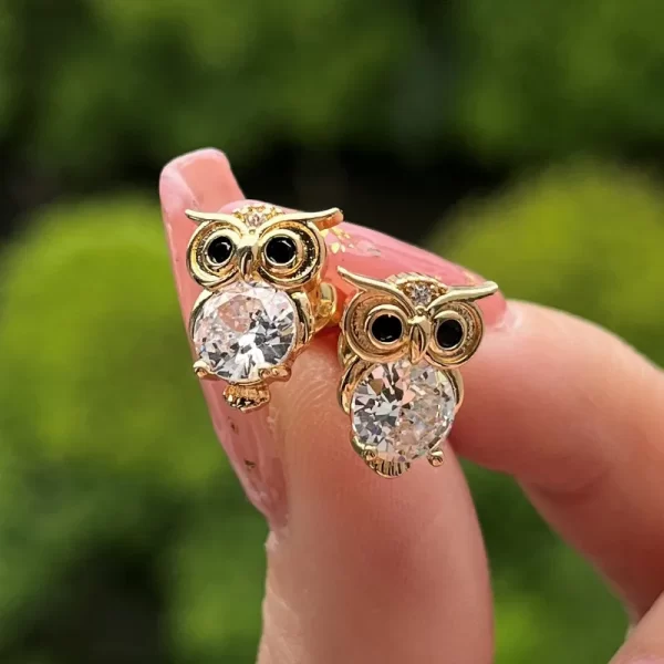 aretes  buhos zircon - Imagen 3