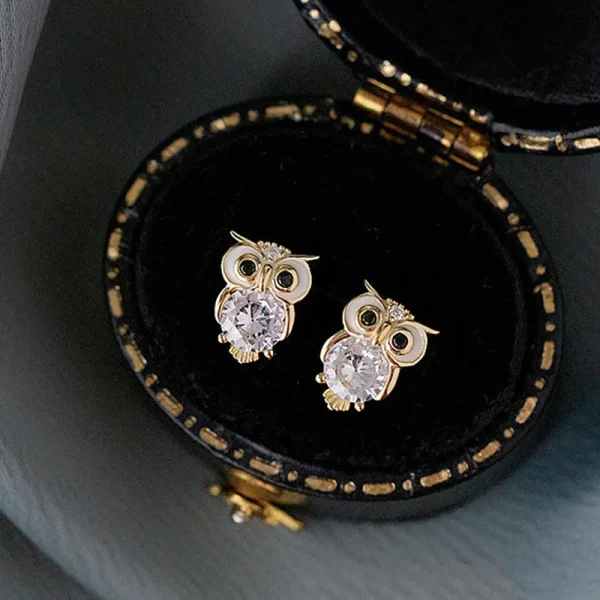 aretes  buhos zircon - Imagen 4