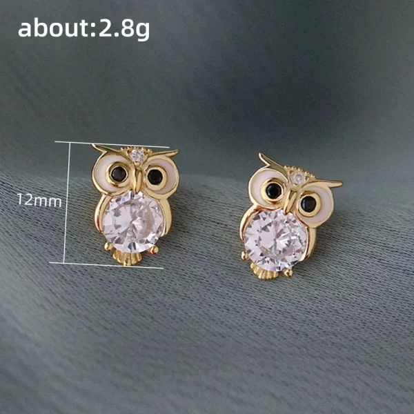 aretes  buhos zircon - Imagen 5