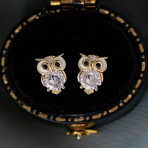 aretes  buhos zircon - Imagen 2