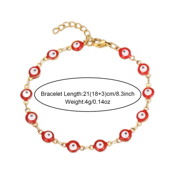 Pulsera ojo turco roja steel - Imagen 3