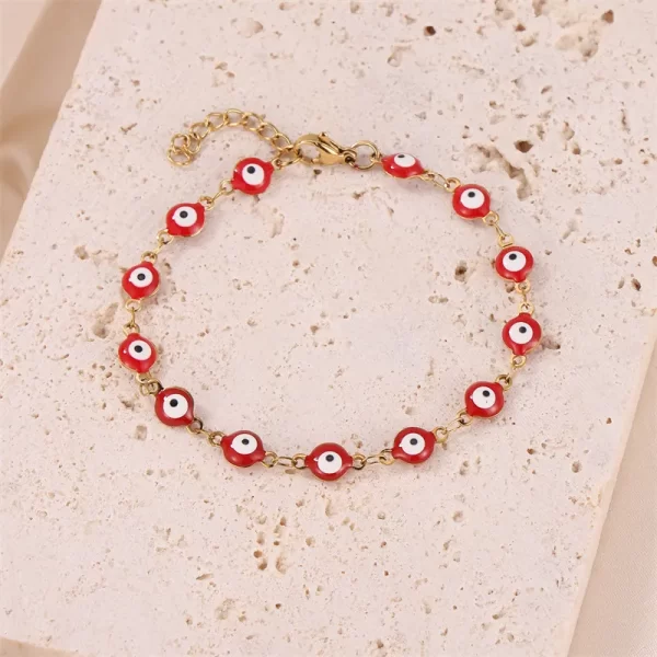 Pulsera ojo turco roja steel