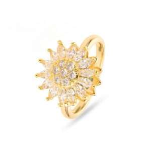 anillo girasol rotable Golden