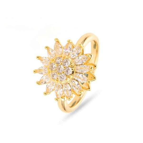 anillo girasol rotable Golden