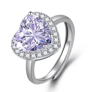 anillo corazon lila