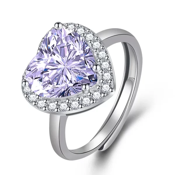 anillo corazon lila