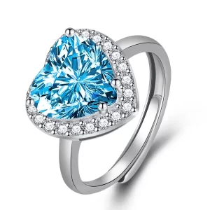 anillo corazon aqua