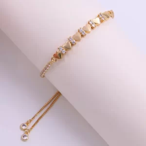 pulsera corazones ajustable zircon