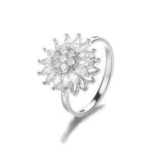 anillo girasol rotable silver