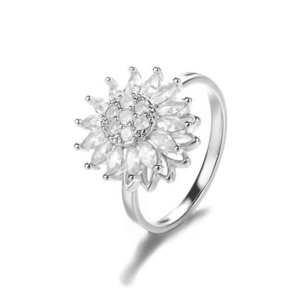 anillo girasol rotable silver