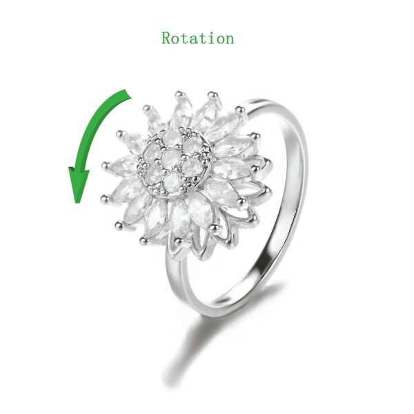 anillo girasol rotable silver - Imagen 2
