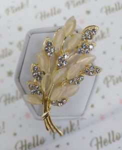 broche trigo zircon madre perla