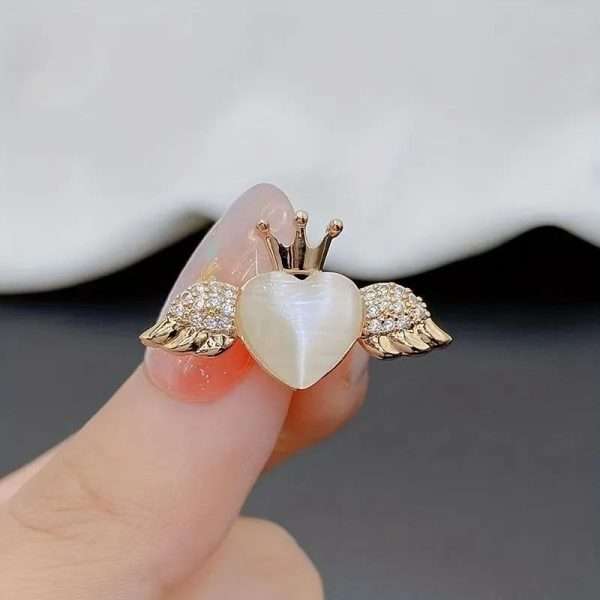 broche alitas corazon madre perla - Imagen 2