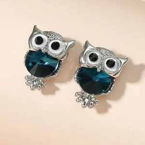 aretes buho zircon silver