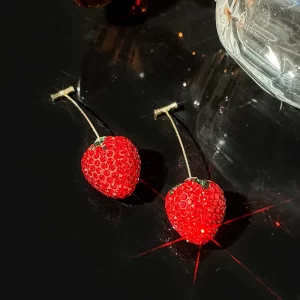 aretes cerezas strawberry zircon