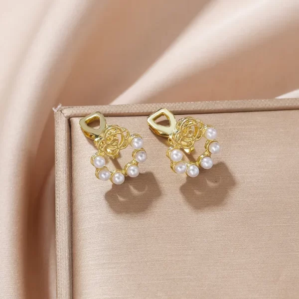 aretes broche de clip rosita perla