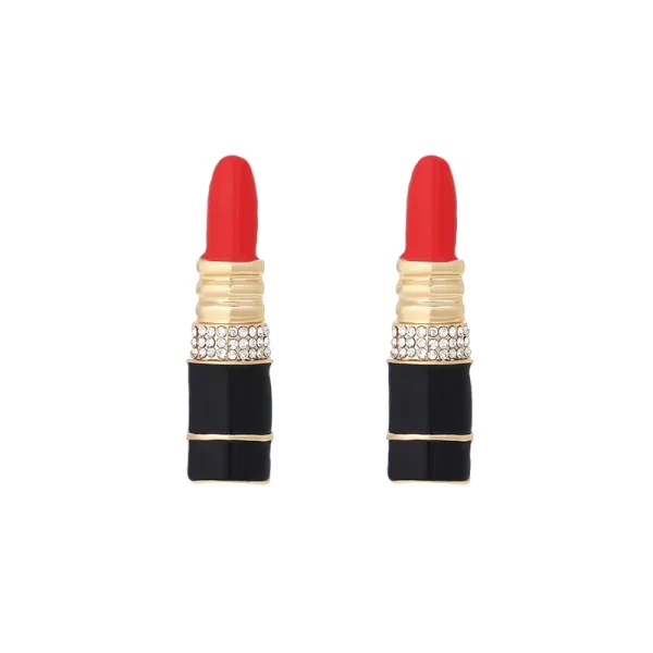 aretes lipstick rojos