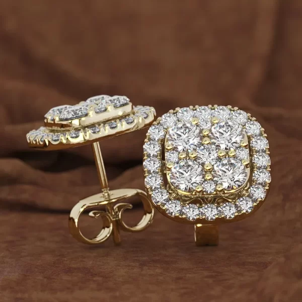 aretes earplug zircon golden - Imagen 2