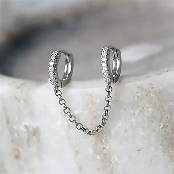 aretes earcuff zircon cadenita silver