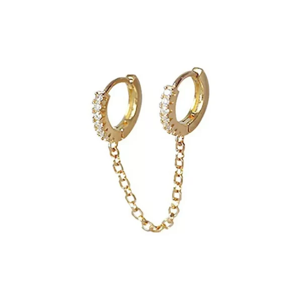 aretes earcuff zircon cadenita golden