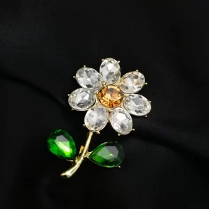 Broche margarita zircon