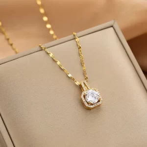 cadena square zircon blancos gold