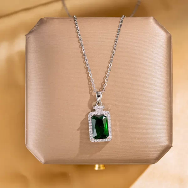cadena zircon rectangulo verde