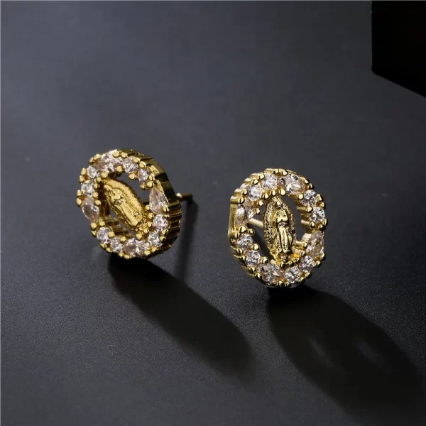 aretes Virgen María zircon - Imagen 2