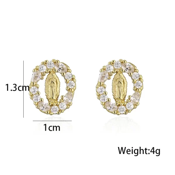aretes Virgen María zircon - Imagen 4