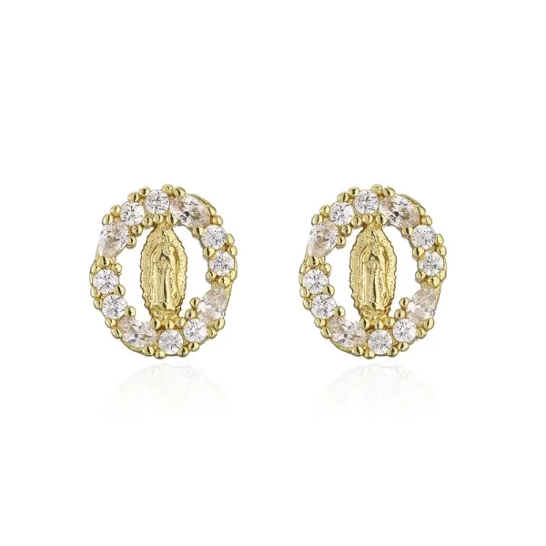 aretes Virgen María zircon