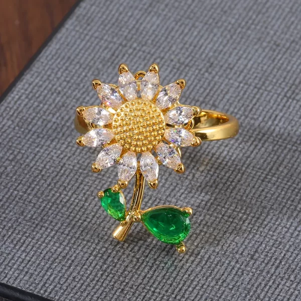 anillo  rotable girasol margarita
