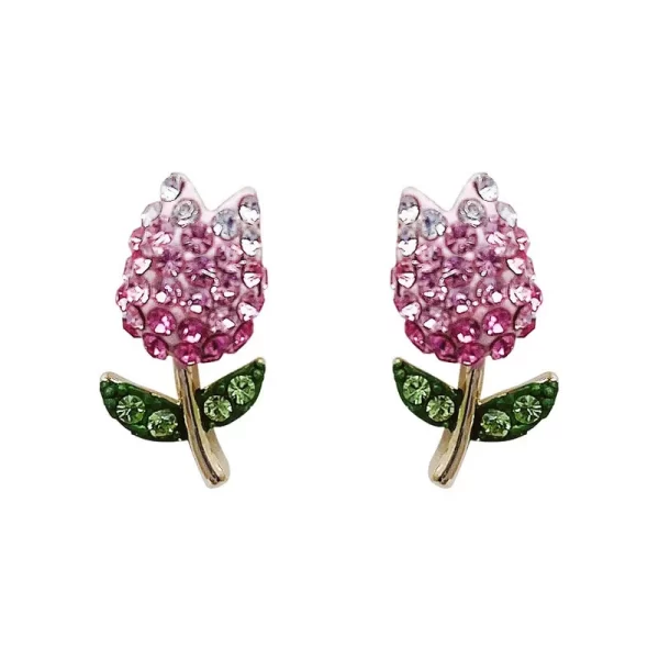 aretes Tulipan rosa zircon