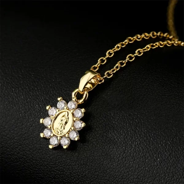 cadena Virgen María zircon - Imagen 3