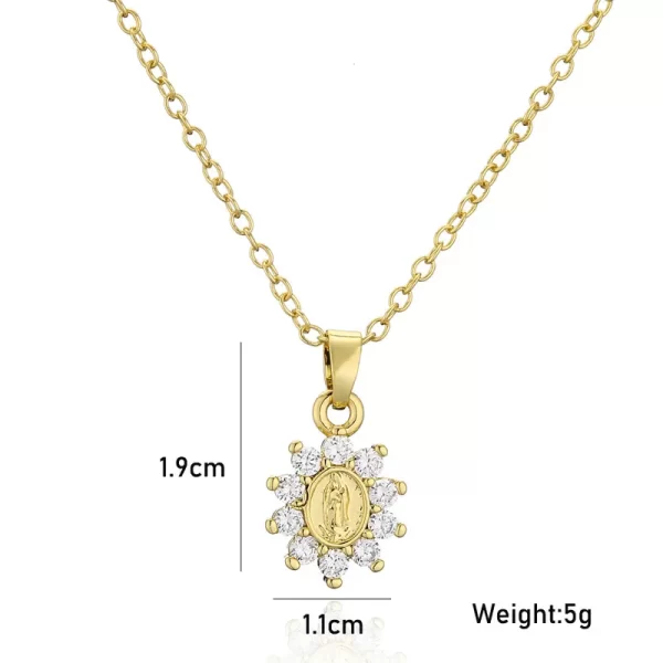 cadena Virgen María zircon - Imagen 5