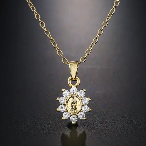 cadena Virgen María zircon - Imagen 2